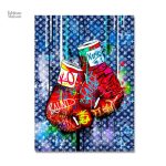 Tableau créatif avec gants de boxe stylisés