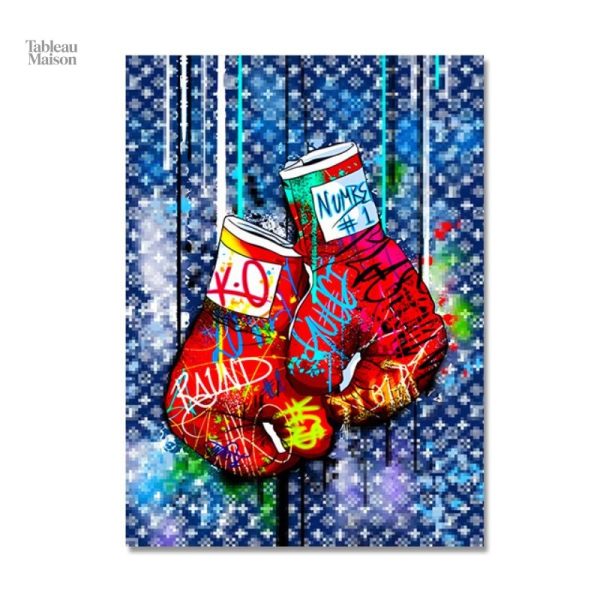 Tableau créatif avec gants de boxe stylisés