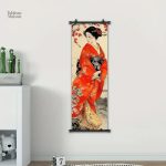 Tableau Geisha en style japonais traditionnel