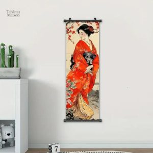 Tableau Geisha en style japonais traditionnel