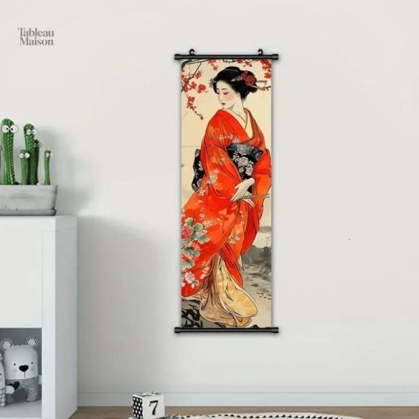 tableau-geisha-1 Tableau Geisha en style japonais traditionnel