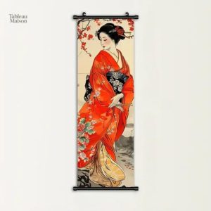 Tableau représentant une geisha, art asiatique
