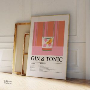 Art mural sur le thème du Gin Tonic pour salle à manger