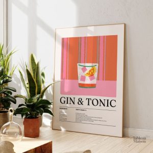 Tableau illustré Gin Tonic, une touche d'élégance culinaire