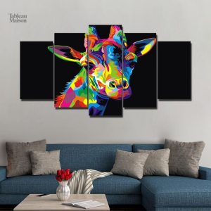 Tableau Girafe Pop Art coloré et moderne pour décor intérieur