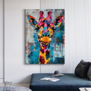 Art mural girafe inspiré par le street art contemporain