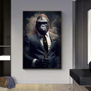 Illustration d'un singe élégant en tenue sophistiquée