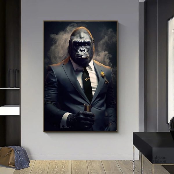 Illustration d'un singe élégant en tenue sophistiquée