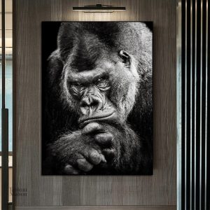 Œuvre d'art moderne gorille sur fond neutre