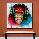 Tableau Gorille Pop Art en couleurs vives