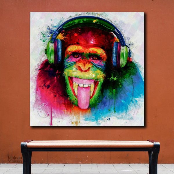 Tableau Gorille Pop Art en couleurs vives