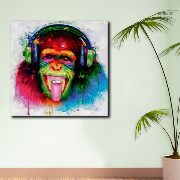 Tableau décoratif gorille dans un style graphique