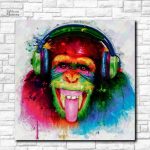 Art mural pop art représentant un gorille coloré