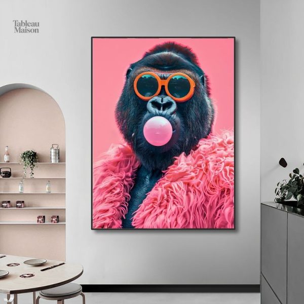 Tableau Gorille Pop Art Décalé coloré et moderne