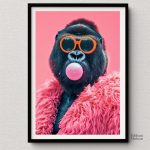 Oeuvre artistique de gorille en style pop art