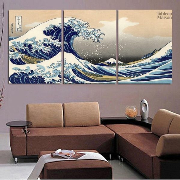 Reproduction de la célèbre vague de Kanagawa de Hokusai