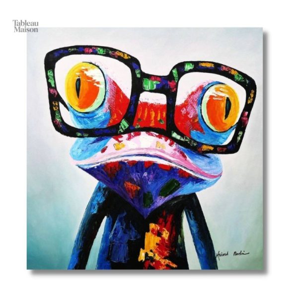 Oeuvre pop art représentant une grenouille stylisée