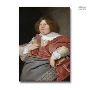 Peinture représentant une femme en taille généreuse, style contemporain