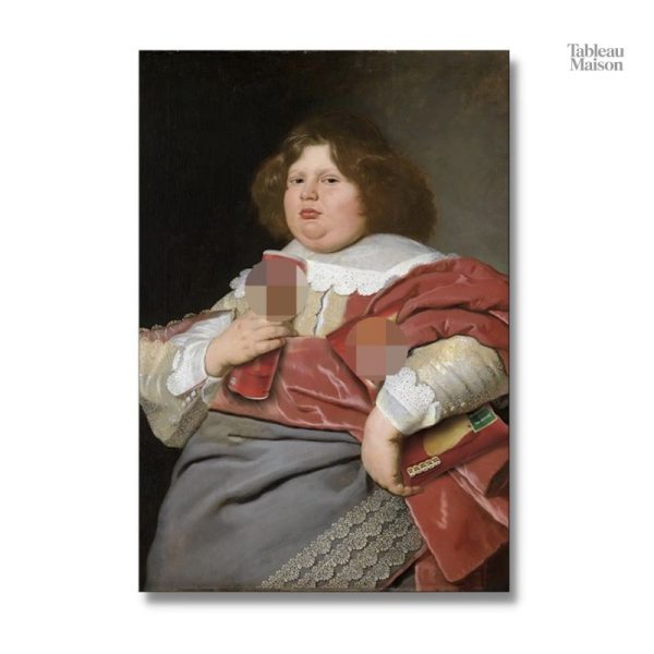 Peinture représentant une femme en taille généreuse, style contemporain