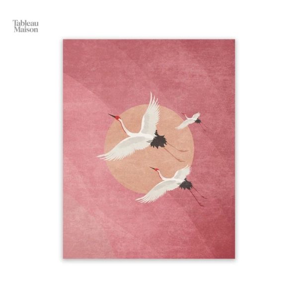 Illustration traditionnelle d'une grue japonaise