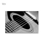 Tableau monochrome représentant une guitare élégante