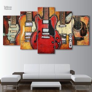 Illustration de guitares anciennes en couleur