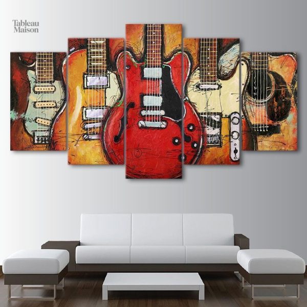 Illustration de guitares anciennes en couleur