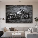 Tableau Harley Davidson moto art mural