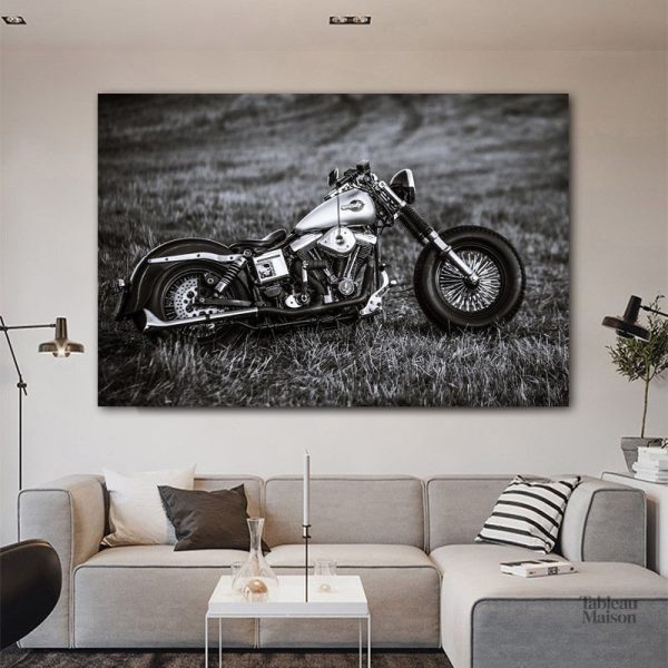 Tableau Harley Davidson moto art mural