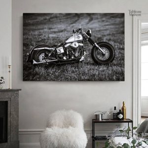 Tableau moto avec logo Harley Davidson emblématique