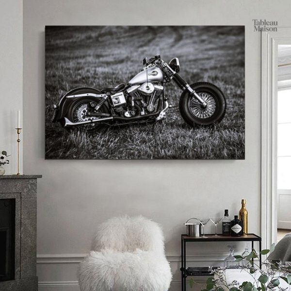 Tableau moto avec logo Harley Davidson emblématique