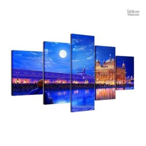 Tableau inspiré du temple d'Or de Harmandir Sahib