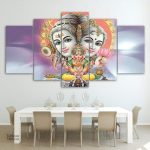 Tableau Shiva et Ganesh, art spirituel hindou