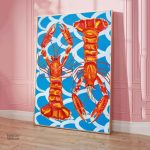 Art mural homard, style maritime pour cuisine