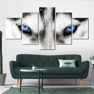 Tableau de Husky sibérien, œuvre artistique captivante