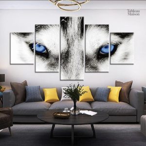 Illustration artistique d'un Husky sibérien sur toile