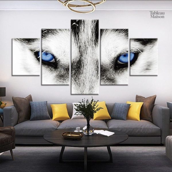 Illustration artistique d'un Husky sibérien sur toile