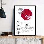 Art mural ikigai, symbole de l'équilibre et de la passion