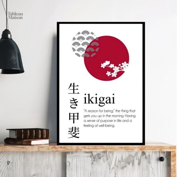 Art mural ikigai, symbole de l'équilibre et de la passion