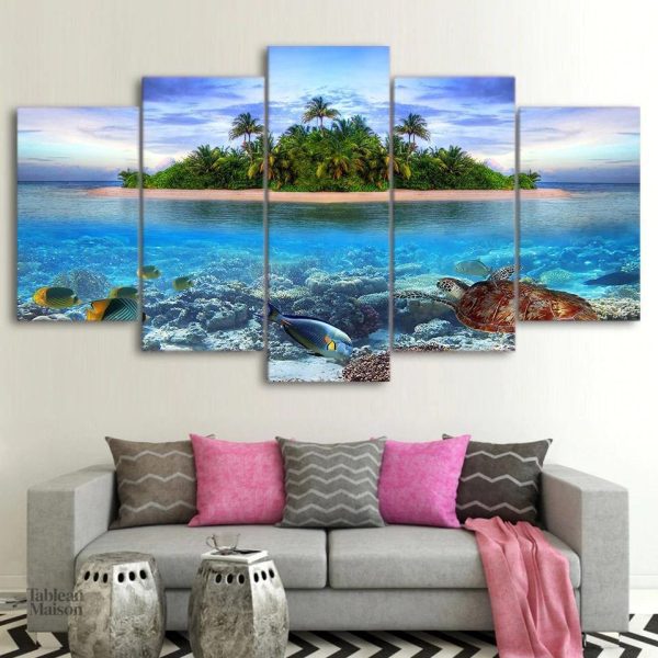 tableau-ile-tropicale-1 Tableau Île tropicale coloré et apaisant pour décoration intérieure