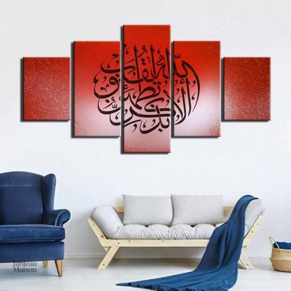 Tableau calligraphie rouge sur fond blanc