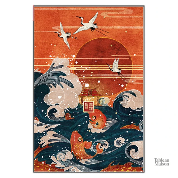 Art mural japonais moderne avec des motifs uniques