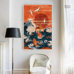 Tableau japonais sobre aux couleurs apaisantes