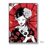 Art mural féminin inspiré de la culture nippone