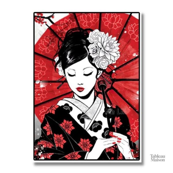 Art mural féminin inspiré de la culture nippone