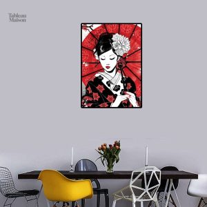 Illustration artistique de femme au design japonais