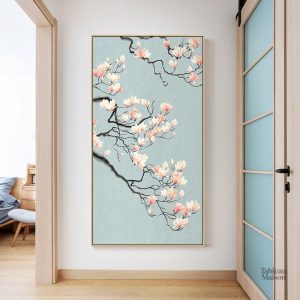 Tableau japonais sakura en pleine floraison