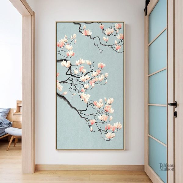 Tableau japonais sakura en pleine floraison