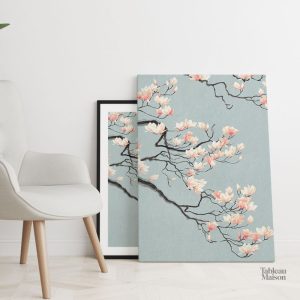 Art japonais avec des cerisiers délicats