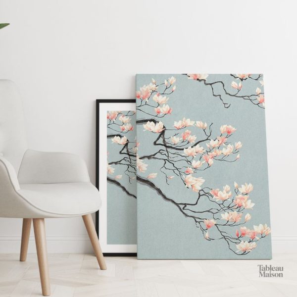 Art japonais avec des cerisiers délicats